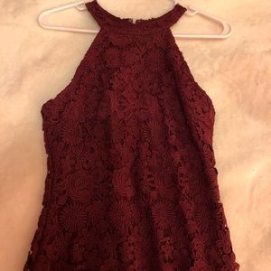 Lulus Women’s Formal Lace Skin Tight Burgundy L